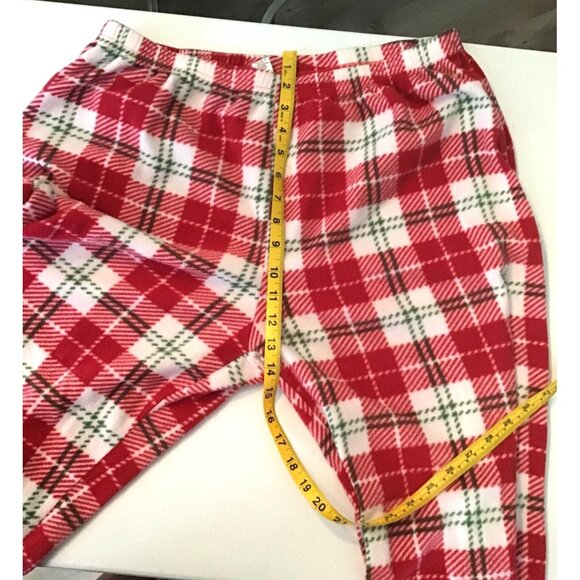 ED- MENS PLAID FLEECE ELASTIC WAIST STRAIGHT LEG PAJAMAS BOTTOMS SIZE X-LARGE - Picture 4 of 5